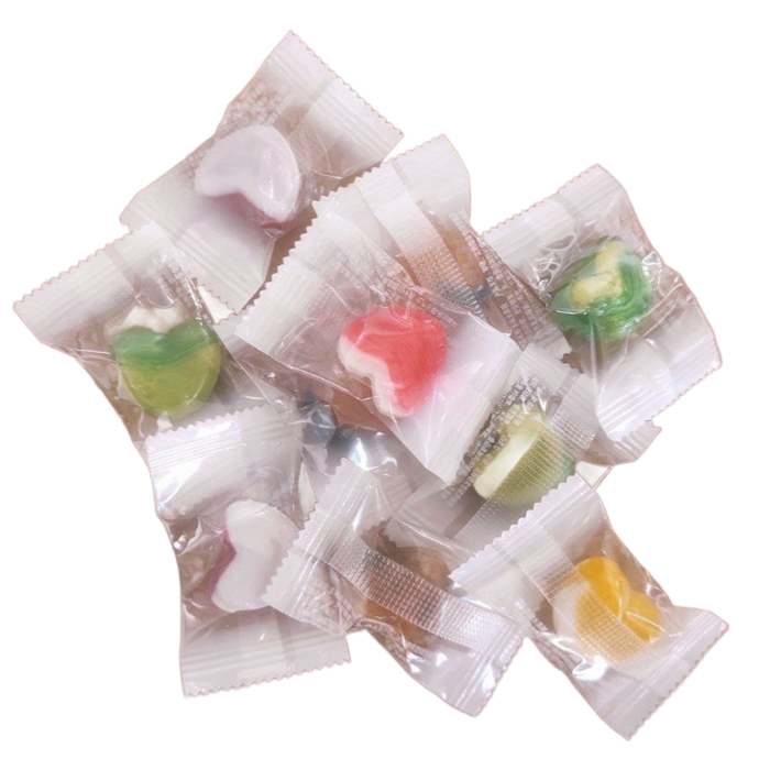 Конфеты двухцветные Карамель-сердечки 2,5кг/упаковка 2148-1