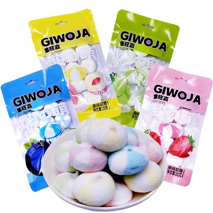 Кислый зефир со вкусом Клубники 20гр 20шт/12упак Коробка 2177-3