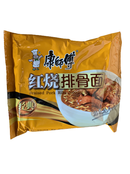 Лапша со вкусом пряных свиных ребер"Мастер Да-О" 排骨 92г/24шт Коробка /536