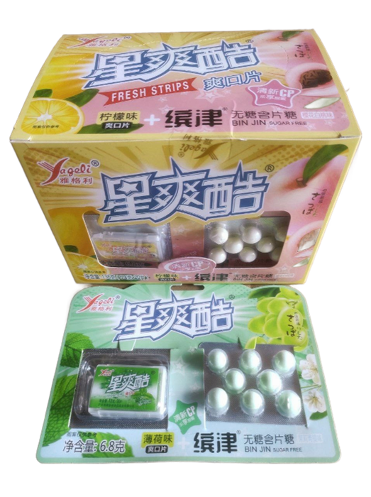 Мятные пластинки с драже разные вкусы 20шт/упаковка 2050-1