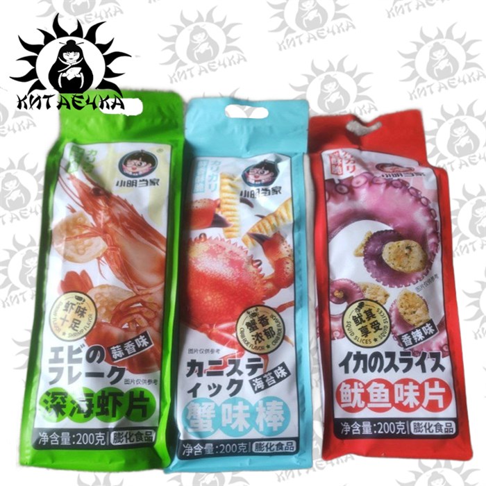 Большие чипсы с морепродуктами разные вкусы 200гр/16шт Коробка 2115 - фото 30253