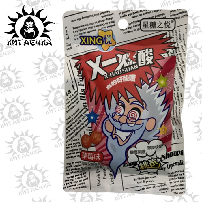 Конфеты кислые доктор клубника 草莓 20шт/упак /935-1в