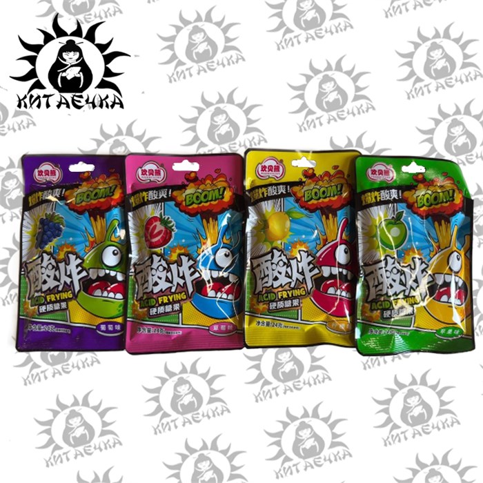 Конфеты фруктовые кислые монстрик лимон 檸檬 20шт/упаковка 2276-4-1