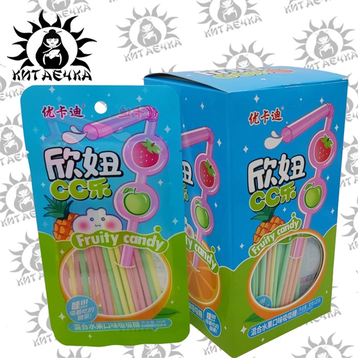 Фруктовые конфеты в трубочке 20шт/упаковка 2086-1 - фото 31092