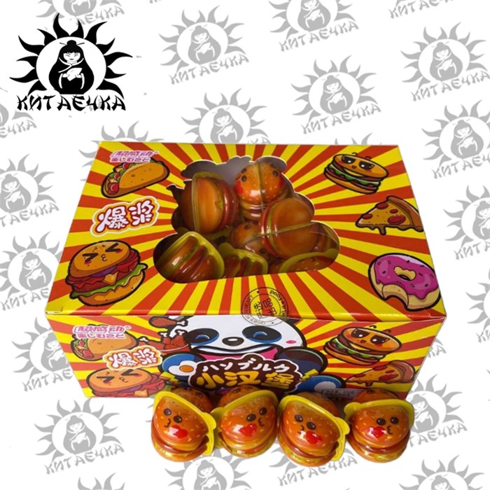 Зефир в форме бургера 8г 50шт/12упак коробка 3105 - фото 31716