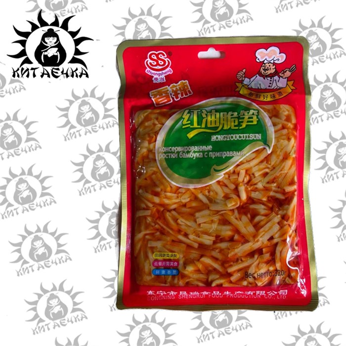 Консервированные ростки бамбука с приправами 320г/20упак коробка 3412