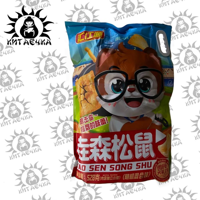 Большие чипсы лесная белка 528г/10упак коробка 3443-1 - фото 32442