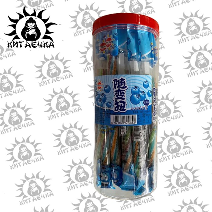 Фруктовые тянучки в сахаре  со вкусом черники  12г 30шт/24упак коробка 3444-2 - фото 32445