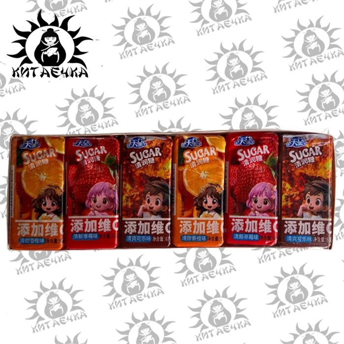 Фруктовые сахарные витаминки "Sugar" 6г 30шт/20упак коробка 3448