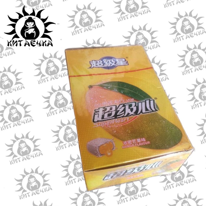 Жевательная резинка с джемом, вкус Манго 芒果 13,5гр 30шт/20упак Коробка /1886-10