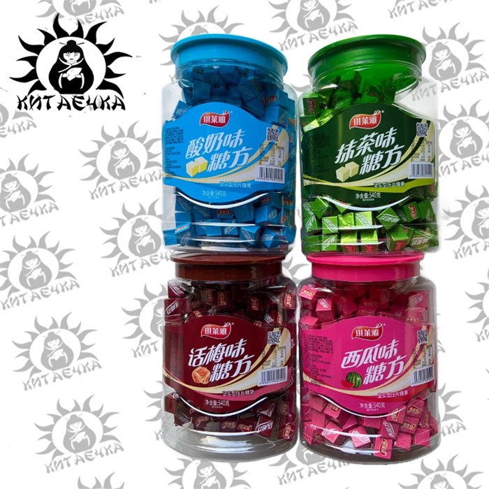 Жевательные фруктовые конфеты ассорти вкусов 540г/12упак коробка 766-7