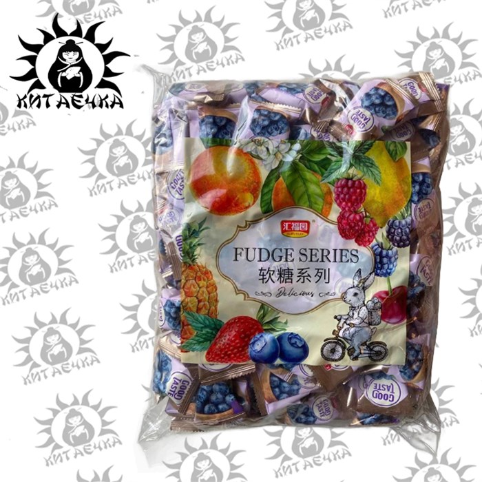 Желейные фруктовые конфеты вкус черника 2,5кг/6упак коробка 3289