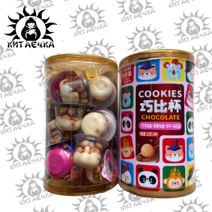 Печенье с белым шоколадным топпингом 15г 15шт/18упак коробка 3331-1