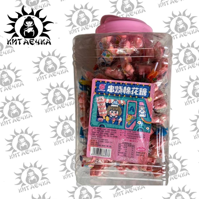 Фруктовый зефир на палочке в банке 9г 100шт/6упак коробка 3519