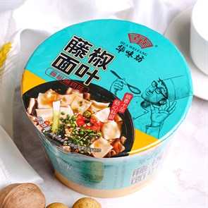 Лапша с курицей и специями 藤椒麻鸡味 (зеленая) чашка 12шт Коробка /903-1