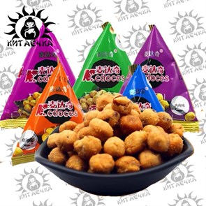 Арахис в глазури со вкусом морских водорослей (зеленая) 海苔味 4кг (примерно 72шт) Коробка /1235-3