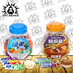 Жевательная конфета фруктовый микс 硕果瑞士糖 60шт/10упак Коробка /293