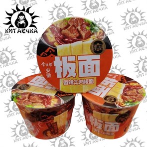 Плоская лапша со вкусом острой говядины 139гр/12шт Коробка(оранжевая) /1962-1