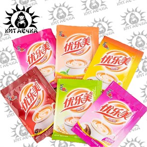 Молочный напиток в порошке со вкусом клубники(розовый) 22г 30шт/5упак коробка 3089-3