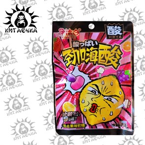 Кислые жевательные конфеты японский лимон 25г 20шт/12упак Коробка /1642-1