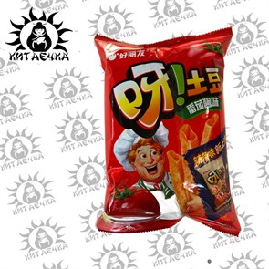 Чипсы Картофель фри со вкусом томатов(красная)70гр/20шт Коробка 2076-1