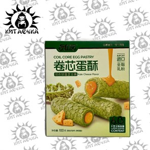 Хрустящие рулетики вкус матча 100г/24упак коробка 3330-2