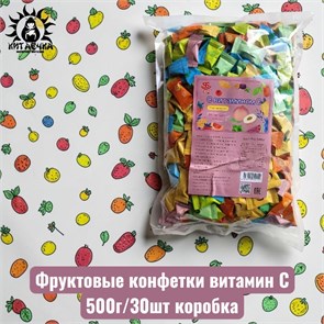 Фруктовые конфетки витамин С 500г/30шт коробка 3568