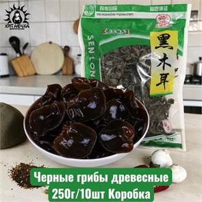 Черные грибы древесные 250г/10шт Коробка /22