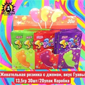 Конфета на палочке шипучка"Пятка" 12г 30шт/20упак Коробка /321