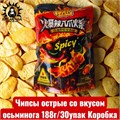Чипсы острые со вкусом осьминога 188г/30упак Коробка 1265-8